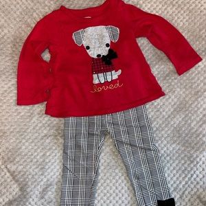 Baby Girls Dog ‘Loved’ matching set 18M